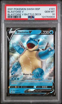 2021 POKEMON SWSH BLACK STAR PROMO BLASTOISE V BATTLE DECK BLASTOISE V PSA 10 - Image 1