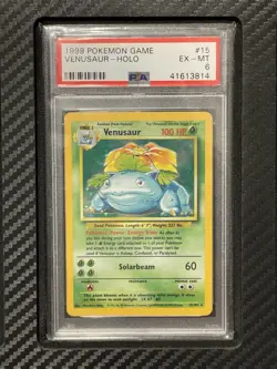1999 PSA 6 Venusaur #15 Holo Rare Pokemon Game Base Set Unlimited - Image 1