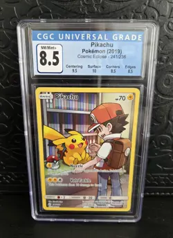 Pokemon Pikachu (Secret Rare) 241/236 Cosmic Eclipse Holo Full Art Card CGC 8.5 - Image 1
