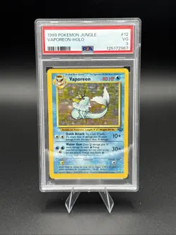 1999 POKEMON JUNGLE VAPOREON HOLO PSA 3 Card #12 - Image 2