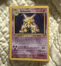 Alakazam 1/102 Holo Rare Unlimited Edition Base Set Pokemon Card 1999 - Image 1
