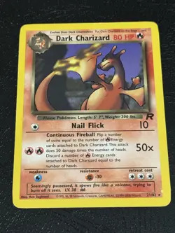 Pokemon Dark Charizard 21/82 Non-Holo Card Team Rockets Series - MISPRINT - Image 1