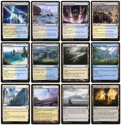 MTG - 12 x Different White & Blue Azorius Lands for COMMANDER deck building - LP - Image 1
