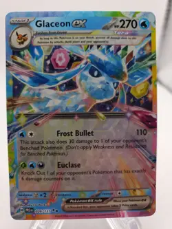 2025 Pokemon Scarlet & Violet Prismatic Evolutions #26/131 Glaceon EX Rare Holo - Image 1