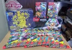 POKEMON SURGING ETB + PRISMATIC SURPRISE + PALDEAN & MEGA BUNDLE+(10) MEGA PACKS - Image 1