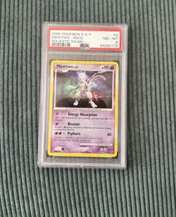2008 Pokemon Diamond & Pearl Majestic Dawn 9 Mewtwo-Holo PSA 8 - Image 1