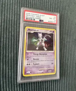 2008 Pokemon Diamond & Pearl Majestic Dawn 9 Mewtwo-Holo PSA 8 - Image 2