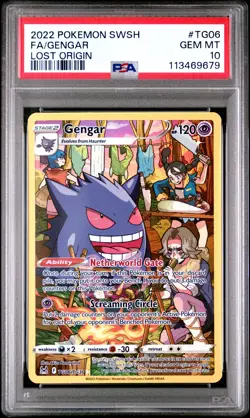 2022 POKEMON SWORD & SHIELD LOST ORIGIN #TG06 FULL ART/GENGAR PSA 10 - Image 1