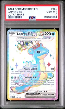 2024 POKEMON SCR EN-STELLAR CROWN ULTRA RARE #158 LAPRAS EX PSA 10 - Image 1
