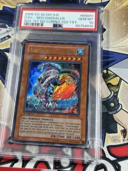 Yugioh PSA 10 Ocean Dragon Lord Neo Daedalus SD4-EN001 Corrected Text Ultra Rare - Image 3