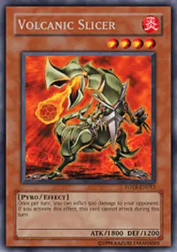Yugioh! MP Volcanic Slicer - FOTB-EN012 - Rare - 1st Edition Moderately Played, - Image 1
