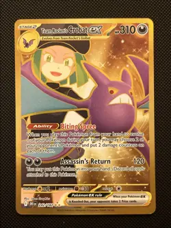Pokemon TCG Team Rockets Crobat EX Full Art Gold Card 242/182 Destined Rivals - Image 1