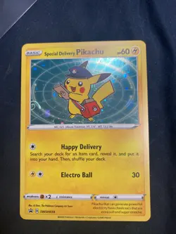 Special Delivery Pikachu SWSH074 Promo Cards Holo W/ Very Nice Swirl - Image 1
