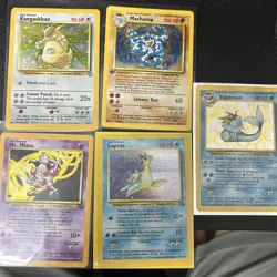 Pokemon TCG Base Set Rare Holo Lot Of 5 Cards Vintage 1999 WoTC - Image 1