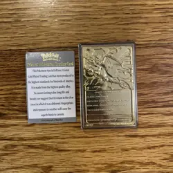 23K Gold Plated CHARIZARD Trading Card 1999 Burger King Pokemon Ball Blue - Image 5