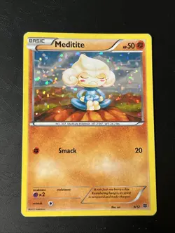 Meditite 9/12 McDonald's Holo Confetti Promo - Pokemon Card - MP - Image 1