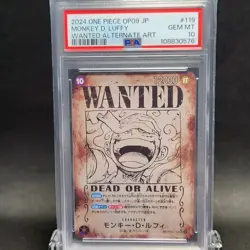 PSA 10 Luffy OP09-119 Wanted Emperors in the New World ONE PIECE Card Japanese - Image 2