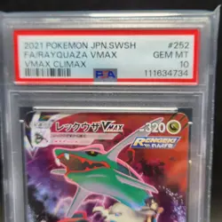 PSA 10 Rayquaza VMAX 252/184 Alternate Art CSR VMAX Climax Pokemon Card - Image 5