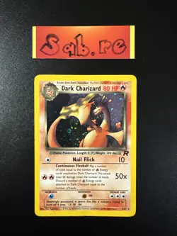HP Condition Dark Charizard Holo Rare Team Rocket 4/82 Pokemon Card - Image 1