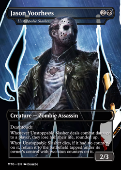 Jason Voorhees custom Foil Custom sticker on bulk MTG Commander - trade4funtime - Image 1
