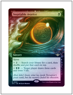 1x Insatiable Avarice, Extended Art Foil, Magic MTG NM - Image 1