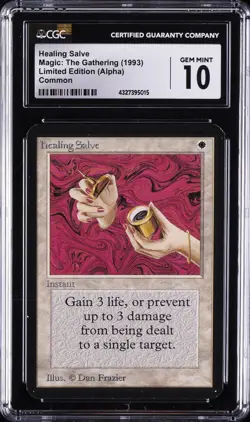 1993 MAGIC: THE GATHERING LTD ED (ALPHA) COMMON HEALING SALVE CGC 10 GEM MINT - Image 1
