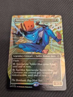 Magic MTG Spectacular Spider-Man 0236 Borderless Textured Foil Bag Man NM - Image 1