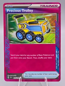 Pokemon Surging Sparks Precious Trolley 185/191 ACE SPEC Holo Trainer - Image 1