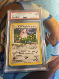 2002 Pokemon TCG Neo Destiny 1st Edition Light Wigglytuff 54/105 Set PSA 9 MINT - Image 1