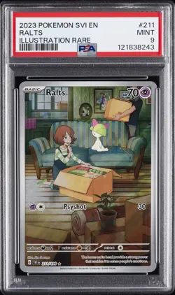 2023 POKEMON SVI EN-SCARLET & VIOLET ILLUSTRATION RARE #211 RALTS PSA 9 - Image 1