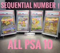 SEQ PSA 10 Pikachu EX RR SR SAR UR Sequential 033 122 132 136/106 sv8 Pokemon JP - Image 1