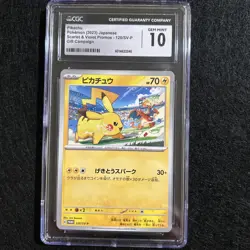 CGC 10 GEM MINT Japanese Pikachu 120/SV-P Gift Campaign Promo Pokemon TCG 2023 - Image 1