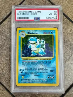 Blastoise 1999 Pokemon Base Set Unlimited #2 Holo PSA 4 - Image 1