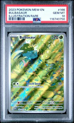 2023 POKEMON MEW EN-151 ILLUSTRATION RARE #166 BULBASAUR PSA 10 - Image 1