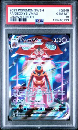 2023 POKEMON SWORD & SHIELD CROWN ZENITH #GG45 FULL ART/DEOXYS VMAX PSA 10 - Image 1