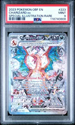 2023 POKEMON OBF EN-OBSIDIAN FLAMES SPECIAL ILLUSTRATION RARE CHARIZARD EX PSA 9 - Image 1