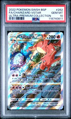 2022 POKEMON SWSH BLACK STAR PROMO #262 FULL ART/CHARIZARD VSTAR PSA 10 - Image 1