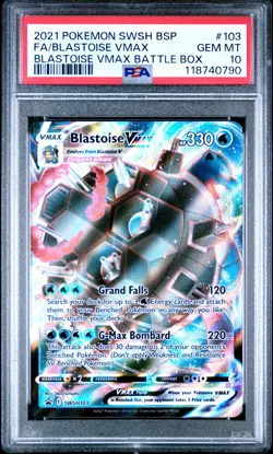 2021 POKEMON SWSH BLACK STAR PROMO #103 FULL ART/BLASTOISE VMAX PSA 10 - Image 1