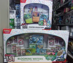 POKEMON 151 POSTER + BLOOMING WATERS COLLECTION BOX LOT - Image 1