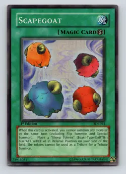 Yugioh! LP Scapegoat - SDJ-041 - Super Rare - 1st Edition Lightly Played LP - Image 1