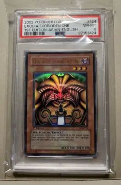 YuGiOh Exodia The Forbidden One LOB-124 1st Edition Asian-English PSA 8 NM-MT - Image 3