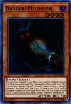 Yu-Gi-Oh Card - SOFU-EN084 - DANGER! MOTHMAN! (super rare holo) - NM/Mint - Image 1