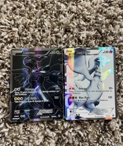 Pokemon TCG Reshiram 113/114 Zekrom 114/114 Black and White Holo Card Full Art - Image 1