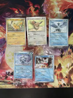 Pokemon 2025 Holiday Calendar Snowflake 5 Stamped Promo Card Lot Sealed Pikachu - Image 1