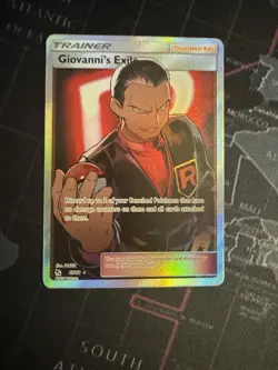 Giovanni's Exile 67/68 Hidden Fates Pokemon Card Ultra Rare Full Art Near Mint - Image 1