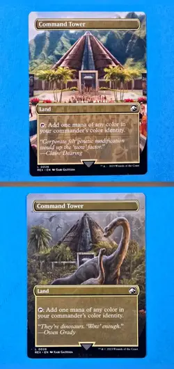 1x Command Tower Universes Beyond Jurassic World REX 2023 Mtg Magic Card Land 26 - Image 1