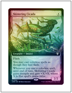 1x Skittering Cicada, Extended Art Foil, Magic MTG NM - Image 1