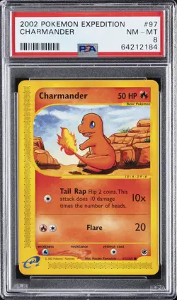 2002 POKEMON EXPEDITION #97 CHARMANDER PSA 8 - Image 1