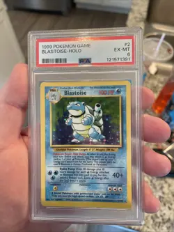 1999 Blastoise Base Set Holo Rare Pokemon Card 2/102 PSA - Image 1