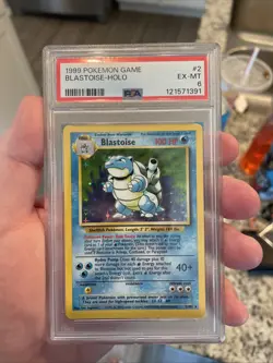 1999 Blastoise Base Set Holo Rare Pokemon Card 2/102 PSA - Image 2